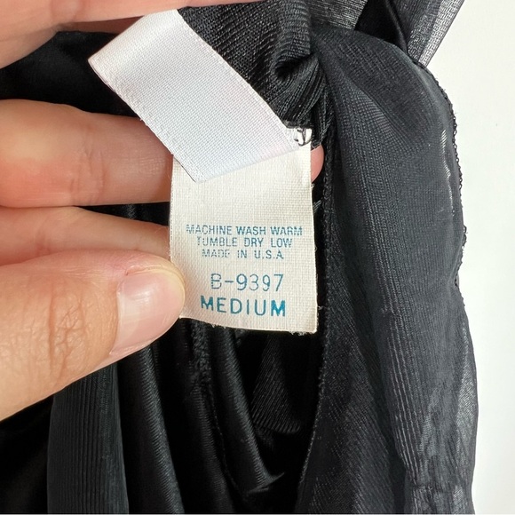 Vintage Avon Fashion Black Lace Delicate Mesh Maxi Nightgown, Size Medium - Picture 7 of 11